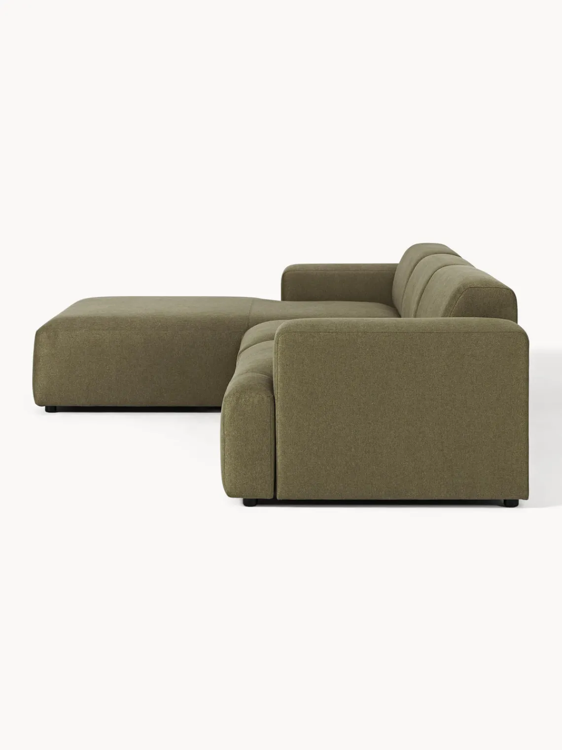 Sofás Rinconeras|Sofás>Westwing Collection Sofá rinconera Melva (4 plazas) Tejido verde oliva