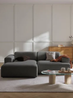 Sofás Rinconeras|Sofás>Westwing Collection Sofá rinconera Melva (3 plazas) Tejido gris antracita