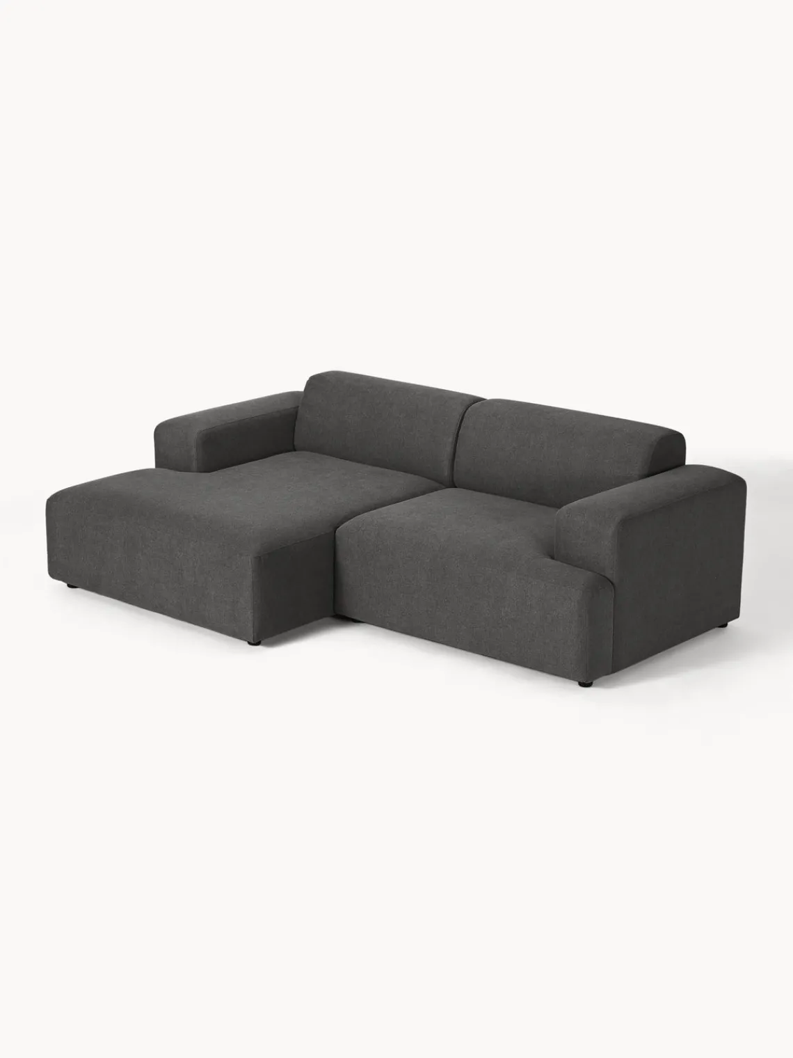 Sofás Rinconeras|Sofás>Westwing Collection Sofá rinconera Melva (3 plazas) Tejido gris antracita