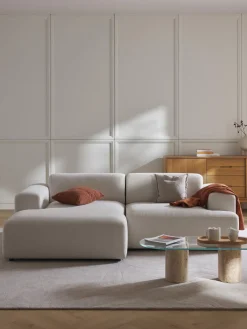 Sofás Rinconeras|Sofás>Westwing Collection Sofá rinconera Melva (3 plazas) Tejido blanco Off White