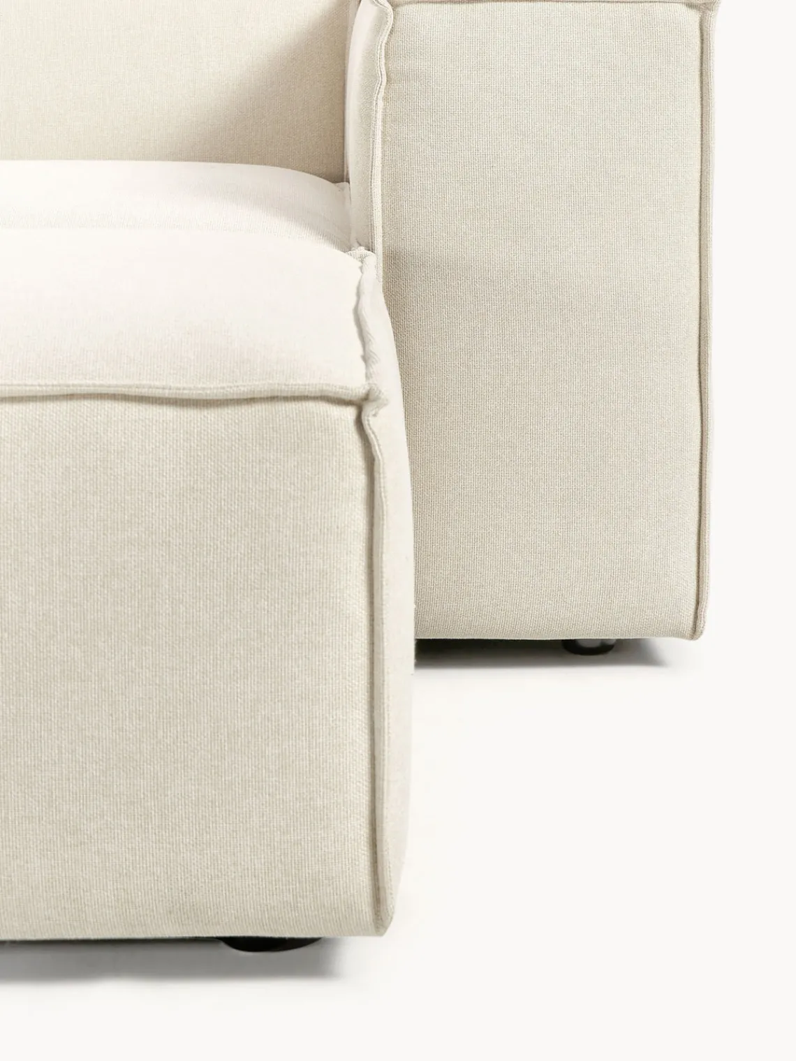 Sofás 4 Plazas|Sofás>Westwing Collection Sofá rinconera modular con reposapiés izquierdo/derecho Lennon (4 plazas) Tejido blanco Off White