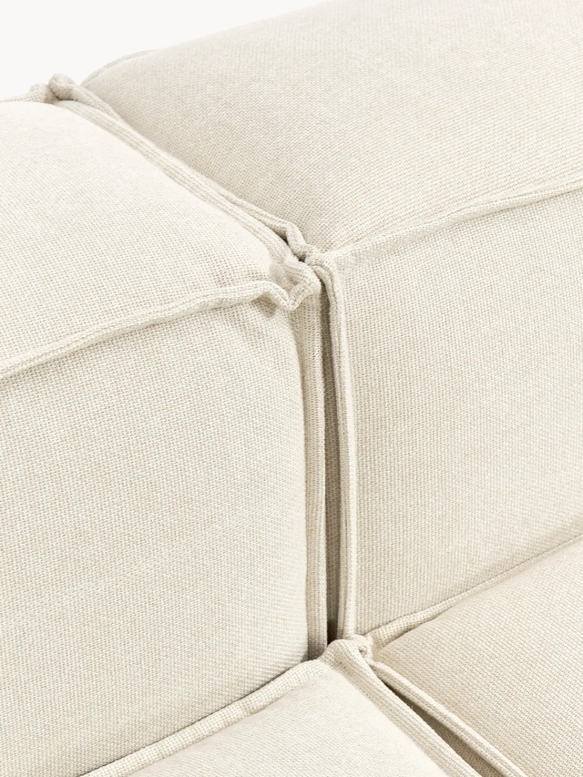 Sofás 4 Plazas|Sofás>Westwing Collection Sofá rinconera modular con reposapiés izquierdo/derecho Lennon (4 plazas) Tejido blanco Off White