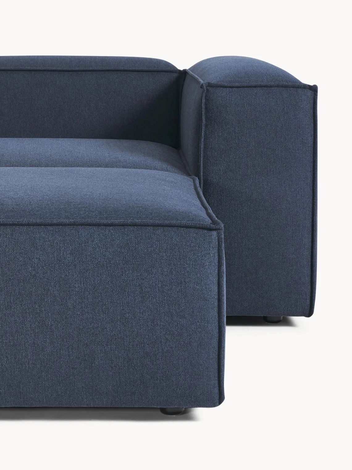 Sofás 4 Plazas|Sofás>Westwing Collection Sofá rinconera modular con reposapiés izquierdo/derecho Lennon (4 plazas) Tejido azul oscuro