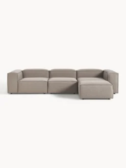 Sofás 4 Plazas|Sofás>Westwing Collection Sofá rinconera modular con reposapiés izquierdo/derecho Lennon (4 plazas) Tejido taupe