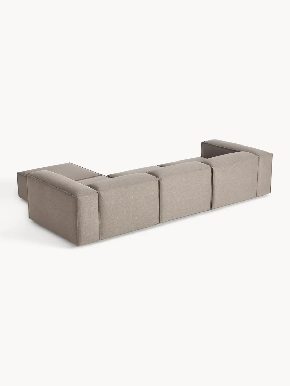 Sofás 4 Plazas|Sofás>Westwing Collection Sofá rinconera modular con reposapiés izquierdo/derecho Lennon (4 plazas) Tejido taupe