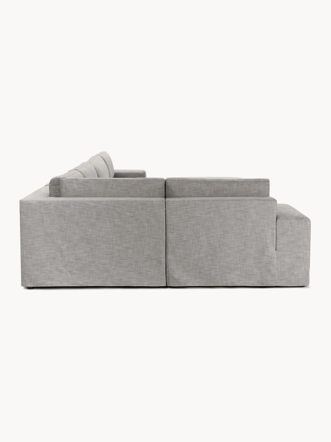 Sofás Rinconeras|Sofás>Westwing Collection Sofá rinconera modular con tapizado desenfundable Russell Tejido gris jaspeado