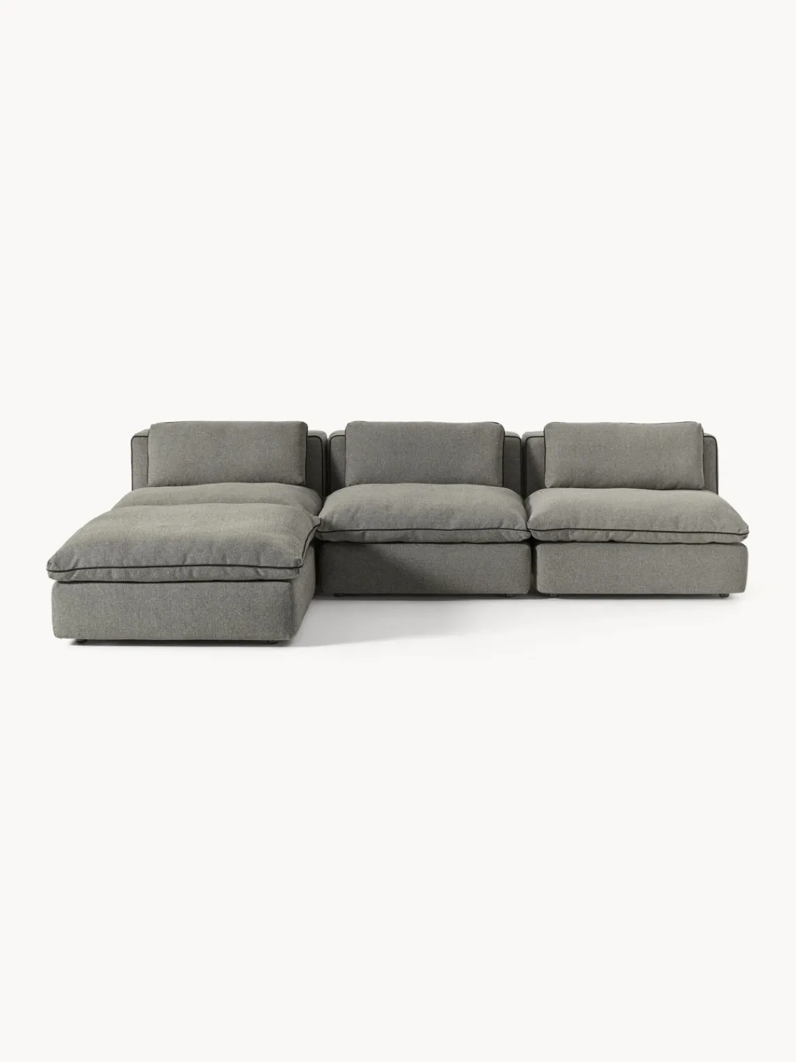 Sofás Rinconeras|Sofás>Westwing Collection Sofá rinconera modular con reposapiés izquierdo/derecho Felix Tejido grueso gris oscuro