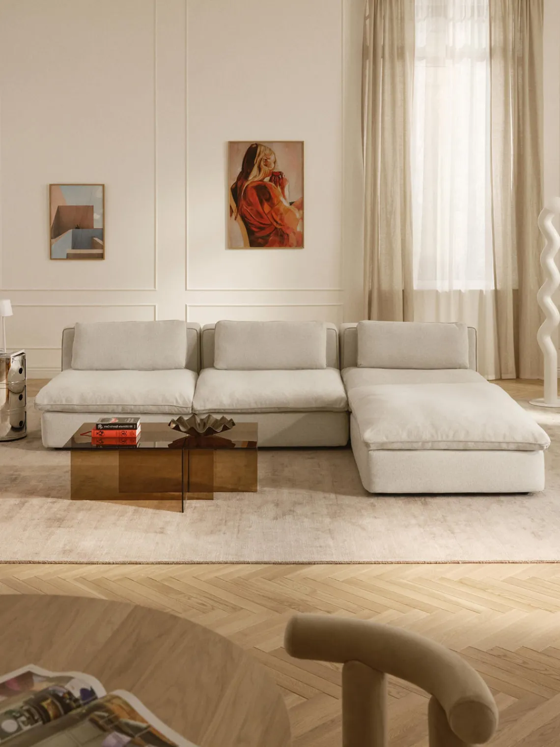 Sale Sofá rinconera modular con reposapiés izquierdo/derecho Felix Sofás Rinconeras|Sofás