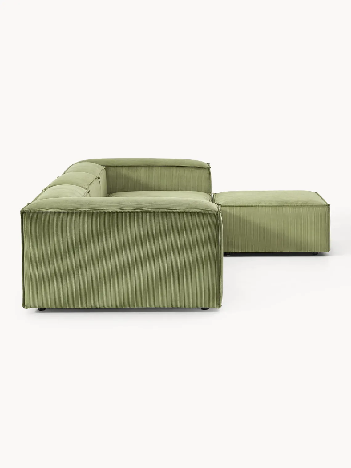 Sofá rinconera modular de pana con reposapiés izquierdo/derecho Lennon (4 plazas) Sofás 4 Plazas|Sofás