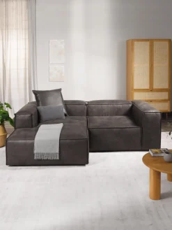 Sofá rinconera modular de cuero reciclado Lennon Sofás