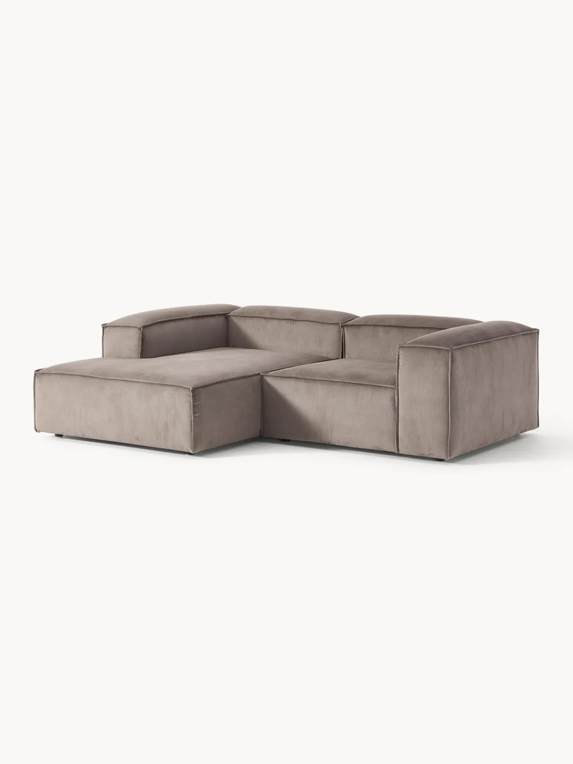 Sofás>Westwing Collection Sofá rinconera modular de pana Lennon Pana taupe