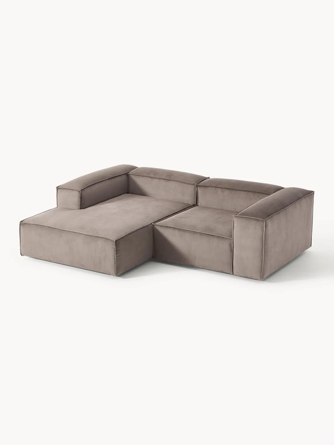 Sofás>Westwing Collection Sofá rinconera modular de pana Lennon Pana taupe