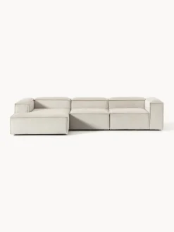 Sofás>Westwing Collection Sofá rinconera modular de pana Lennon Pana beige claro