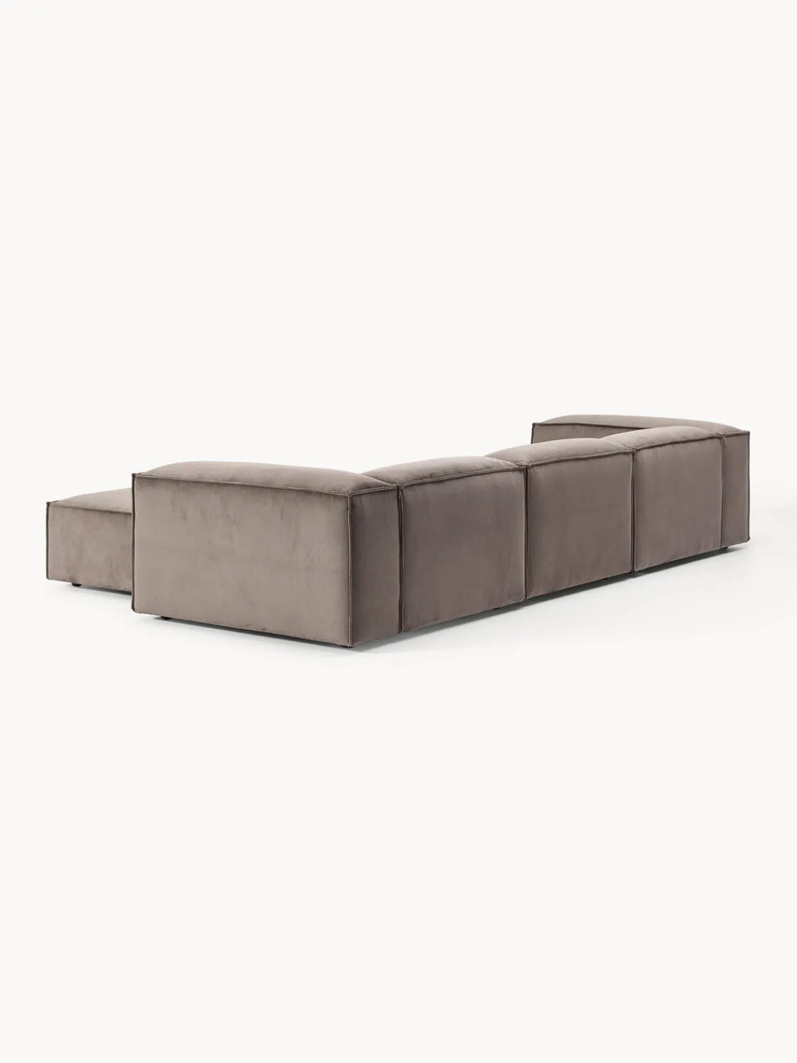 Sofás 4 Plazas|Sofás>Westwing Collection Sofá rinconera modular de pana con reposapiés izquierdo/derecho Lennon (4 plazas) Pana taupe