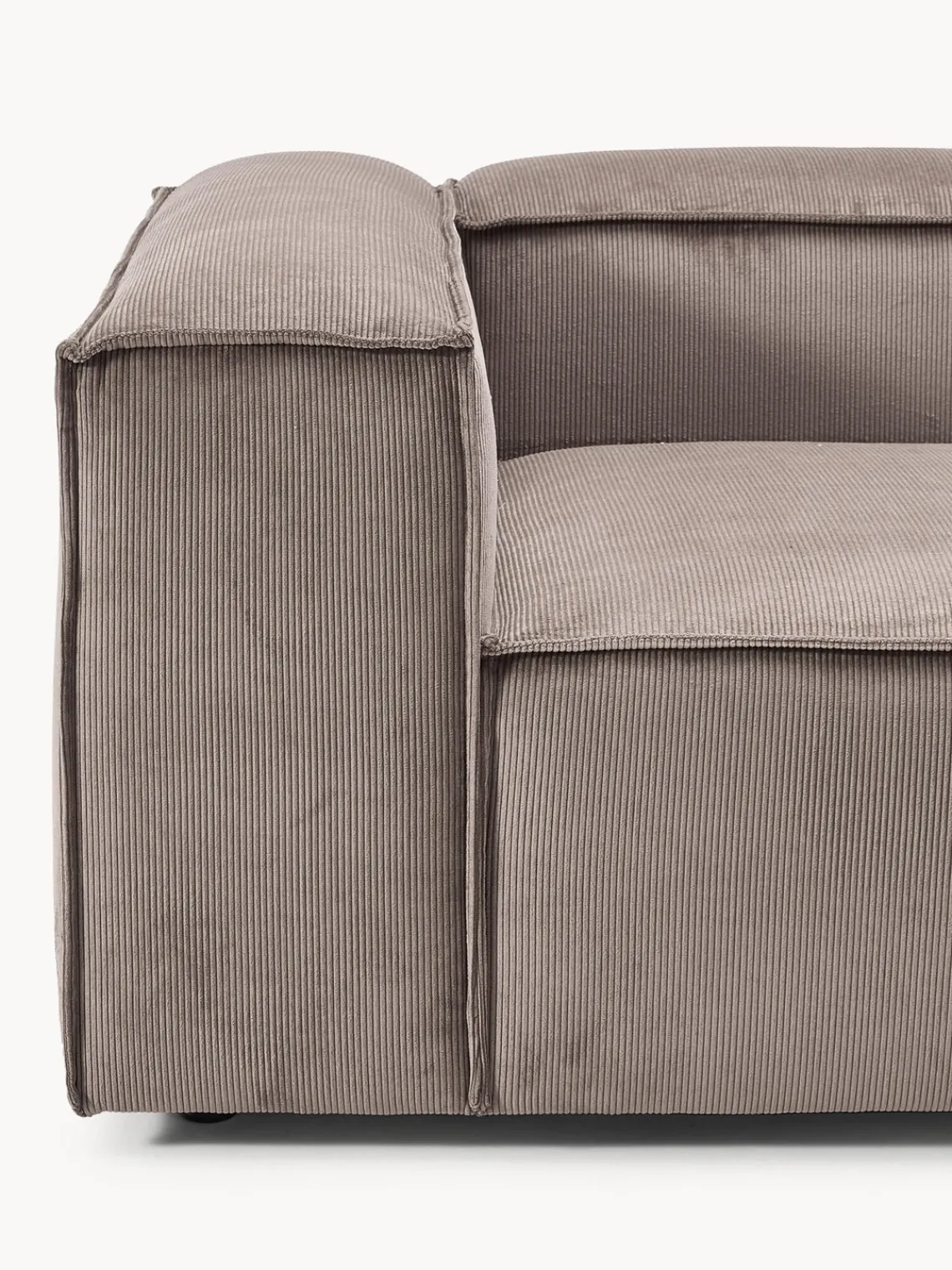 Sofás 4 Plazas|Sofás>Westwing Collection Sofá rinconera modular de pana con reposapiés izquierdo/derecho Lennon (4 plazas) Pana taupe