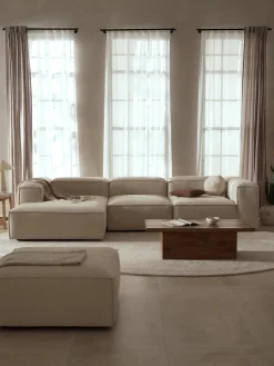 Sofás>Westwing Collection Sofá rinconera modular de mezcla de lino Lennon Mezcla de lino beige