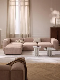 New Sofá rinconera modular de mezcla de lino con reposapiés izquierdo/derecho Lennon (4 plazas) Sofás 4 Plazas|Sofás