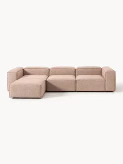 New Sofá rinconera modular de mezcla de lino con reposapiés izquierdo/derecho Lennon (4 plazas) Sofás 4 Plazas|Sofás