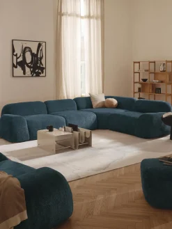 Clearance Sofá rinconera modular de borreguillo bouclé Wolke (4 plazas) Sofás Rinconeras|Sofás