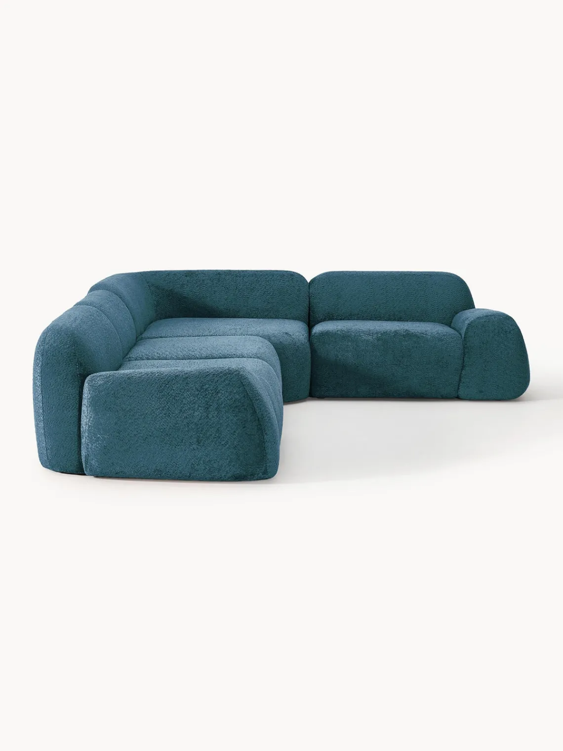 Clearance Sofá rinconera modular de borreguillo bouclé Wolke (4 plazas) Sofás Rinconeras|Sofás