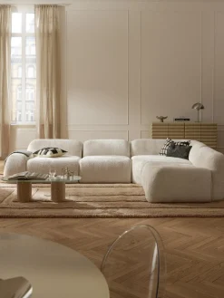 Sofás Rinconeras|Sofás>Westwing Collection Sofá rinconera modular de borreguillo bouclé Wolke (4 plazas) Borreguillo bouclé Off White