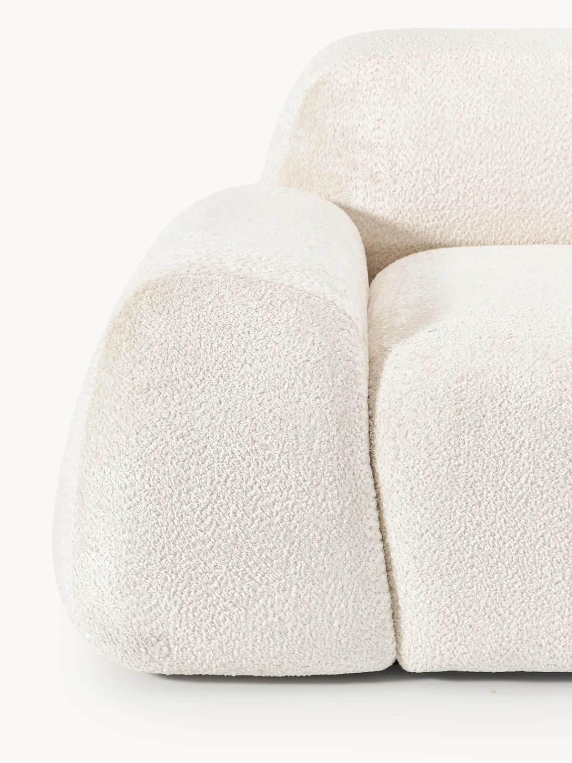 Sofás Rinconeras|Sofás>Westwing Collection Sofá rinconera modular de borreguillo bouclé Wolke (4 plazas) Borreguillo bouclé Off White