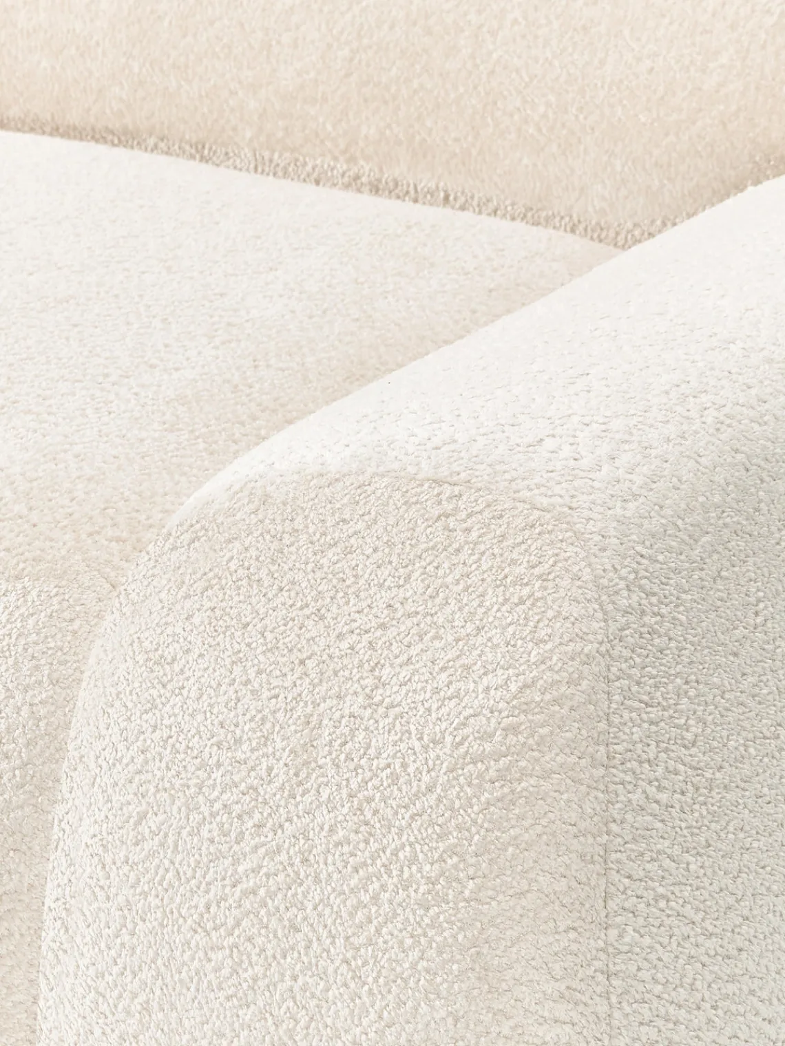 Sofás Rinconeras|Sofás>Westwing Collection Sofá rinconera modular de borreguillo bouclé Wolke (4 plazas) Borreguillo bouclé Off White