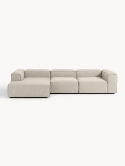 Outlet Sofá rinconera modular de mezcla de lino Lennon Sofás