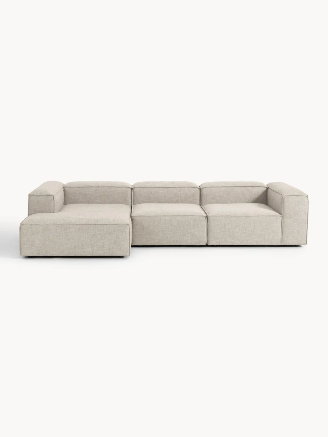 Outlet Sofá rinconera modular de mezcla de lino Lennon Sofás