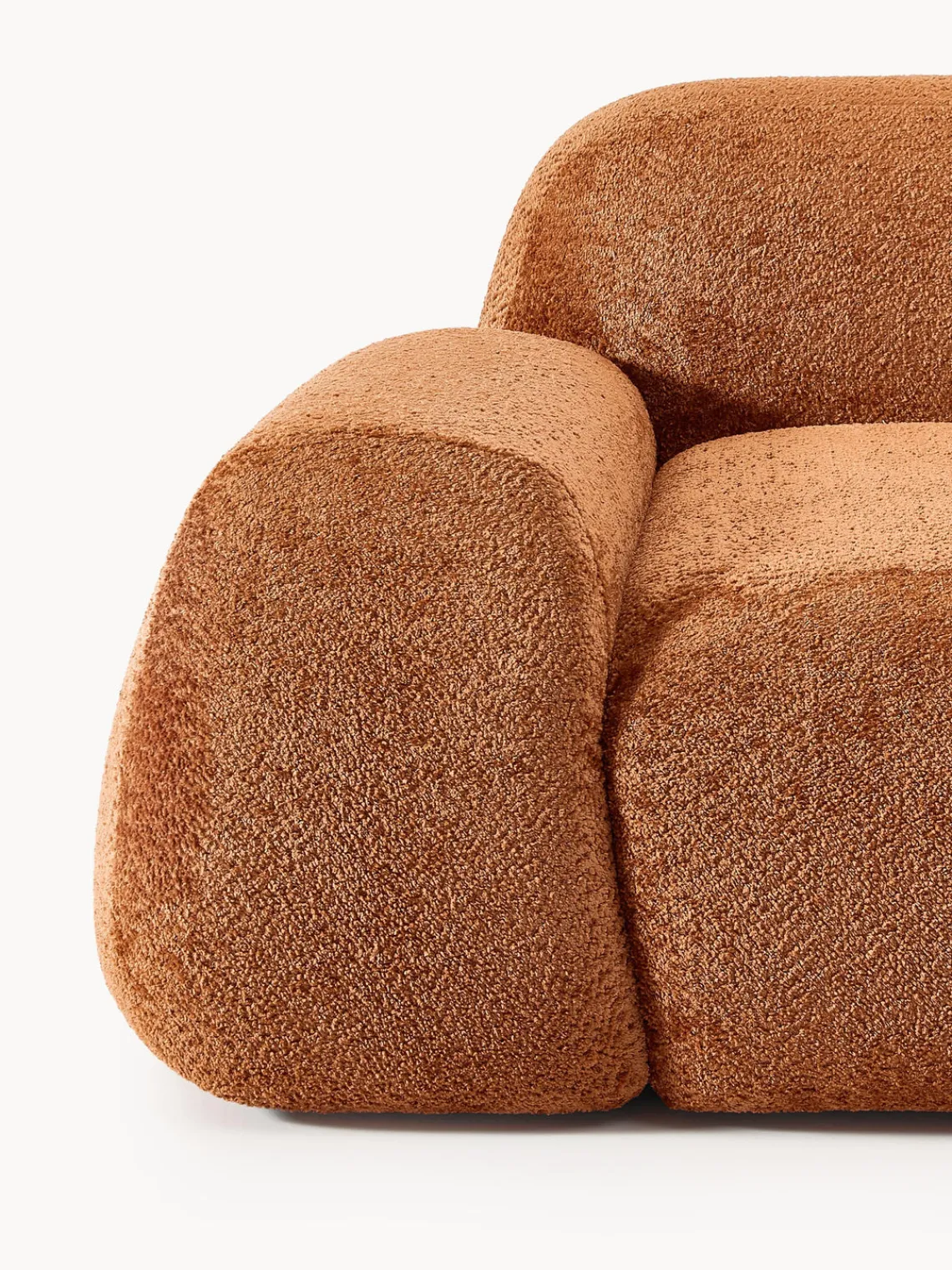 Sofás Rinconeras|Sofás>Westwing Collection Sofá rinconera modular de boreguillo bouclé Wolke (4 plazas) Borreguillo bouclé terracota