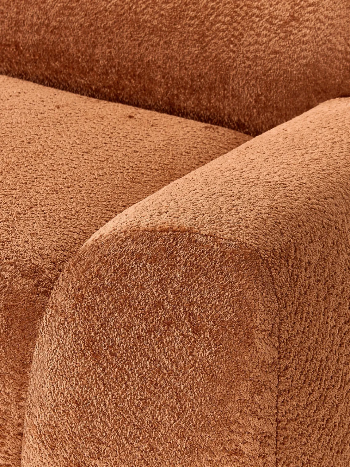 Sofás Rinconeras|Sofás>Westwing Collection Sofá rinconera modular de boreguillo bouclé Wolke (4 plazas) Borreguillo bouclé terracota