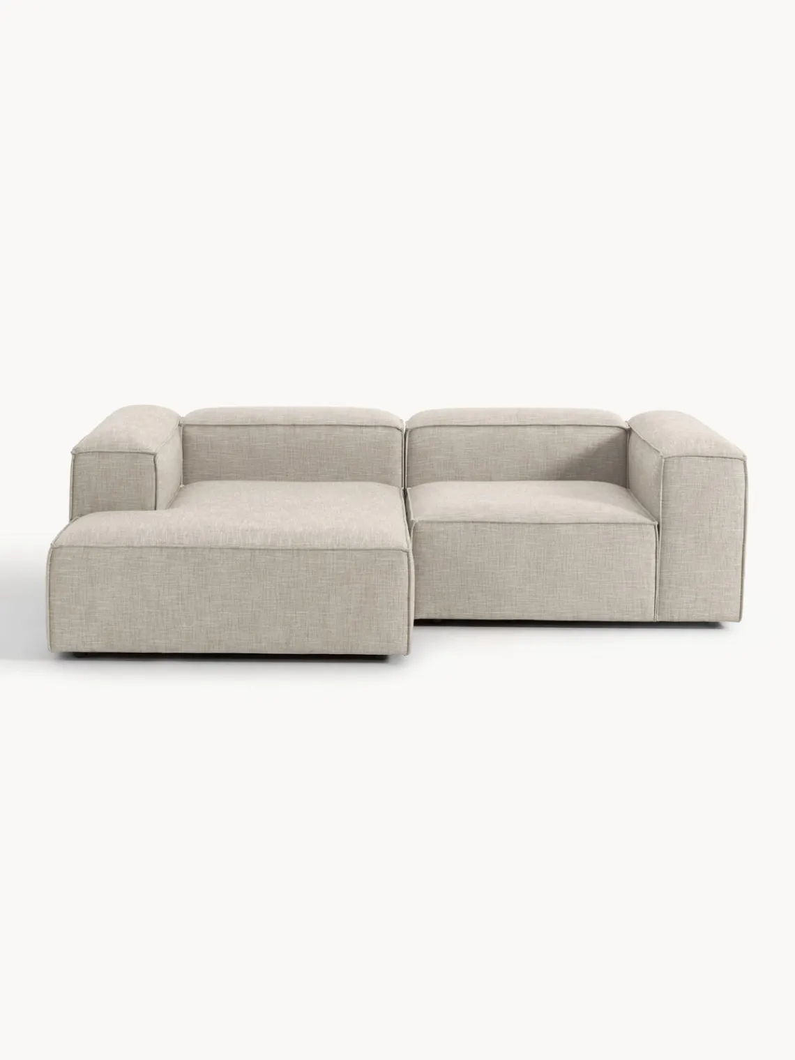 Sofás>Westwing Collection Sofá rinconera modular de mezcla de lino Lennon Mezcla de lino gris