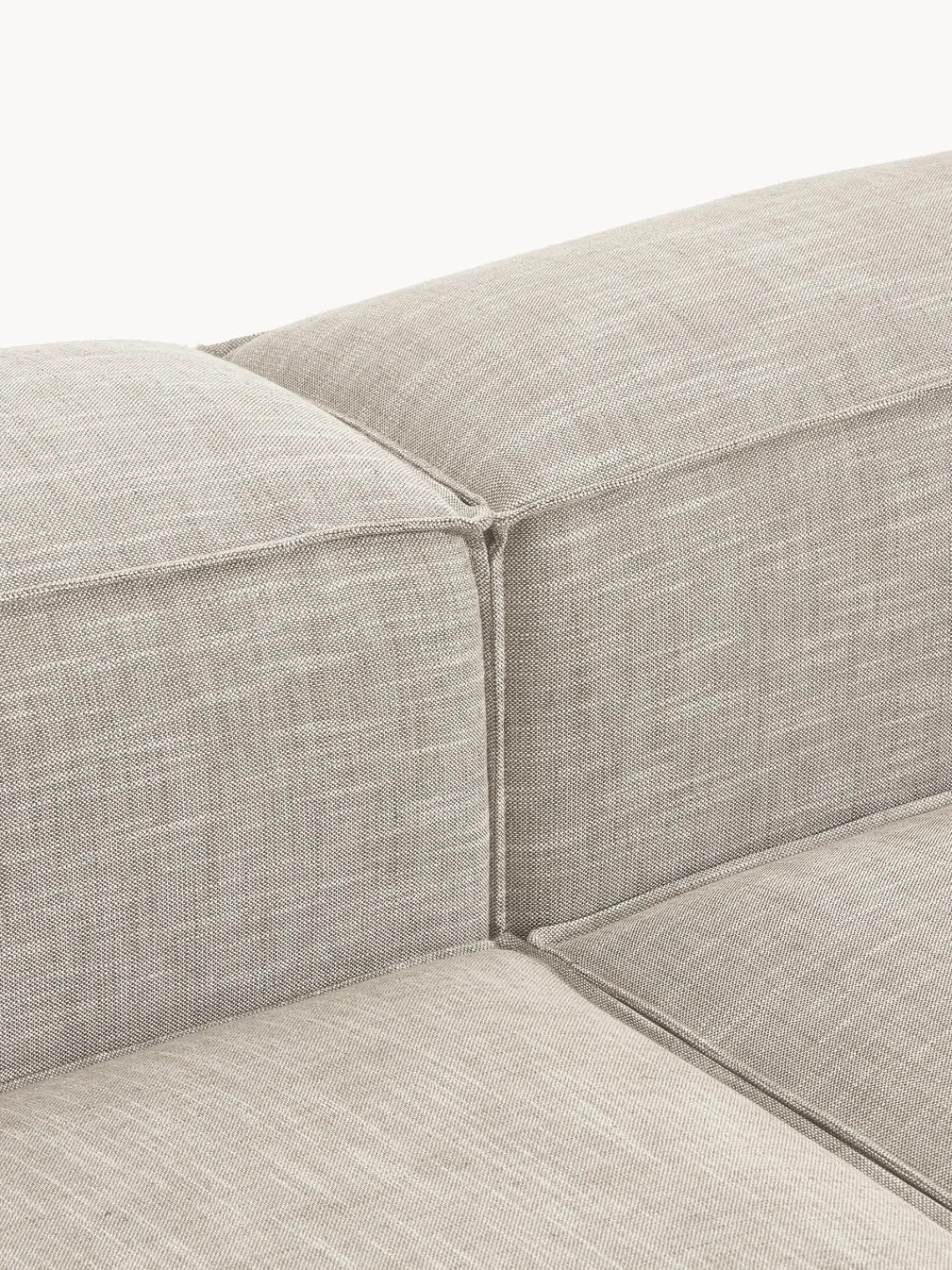 Sofás>Westwing Collection Sofá rinconera modular de mezcla de lino Lennon Mezcla de lino gris