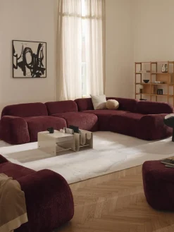 Outlet Sofá rinconera modular de borreguillo bouclé Wolke (4 plazas) Sofás Rinconeras|Sofás