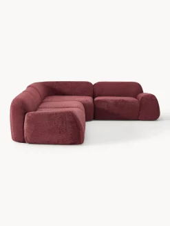 Outlet Sofá rinconera modular de borreguillo bouclé Wolke (4 plazas) Sofás Rinconeras|Sofás