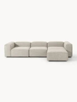 Sofás 4 Plazas|Sofás>Westwing Collection Sofá rinconera modular de mezcla de lino con reposapiés izquierdo/derecho Lennon (4 plazas) Mezcla de lino gris