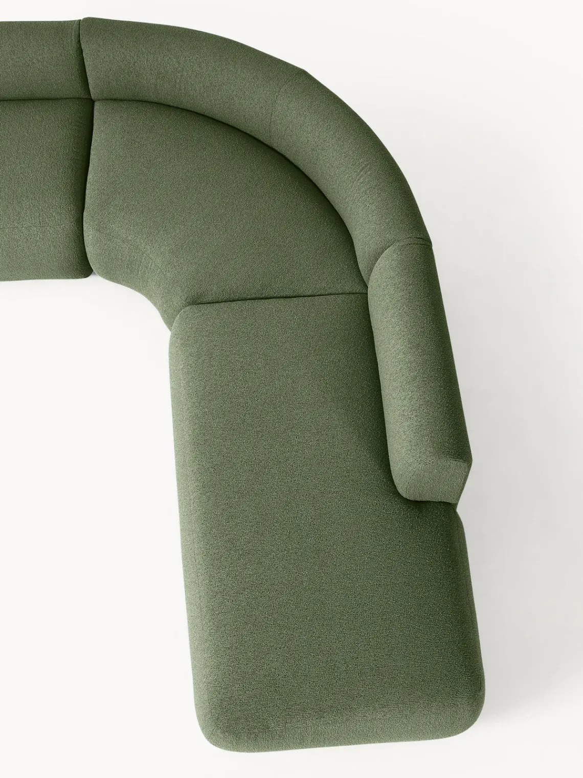 Sofás Rinconeras|Sofás>Westwing Collection Sofá rinconera modular en tejido bouclé Sofia (4 plazas) Bouclé verde oscuro