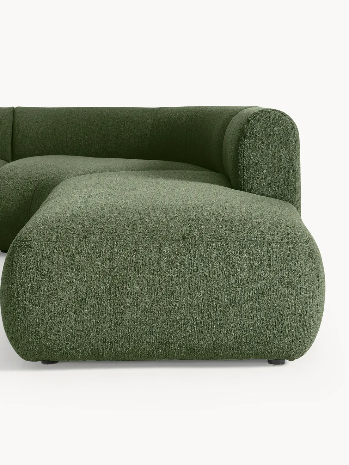 Sofás Rinconeras|Sofás>Westwing Collection Sofá rinconera modular en tejido bouclé Sofia (4 plazas) Bouclé verde oscuro