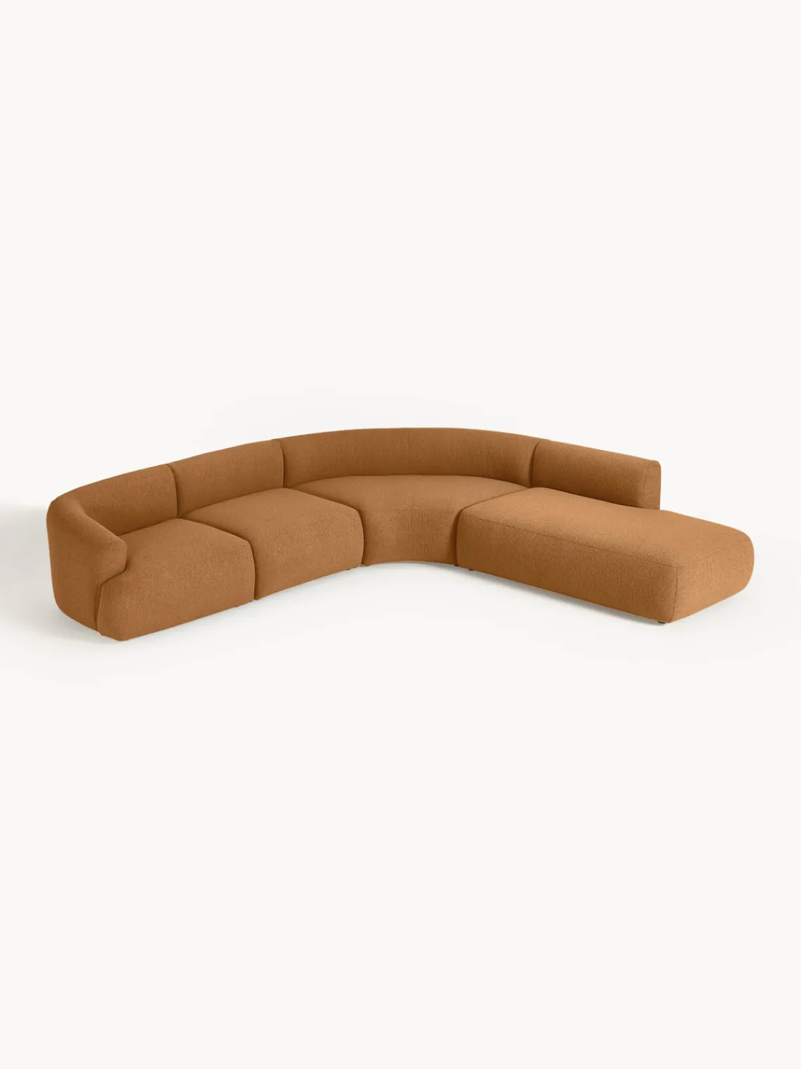 Sofás Rinconeras|Sofás>Westwing Collection Sofá rinconera modular en tejido bouclé Sofia (4 plazas) Bouclé marrón claro