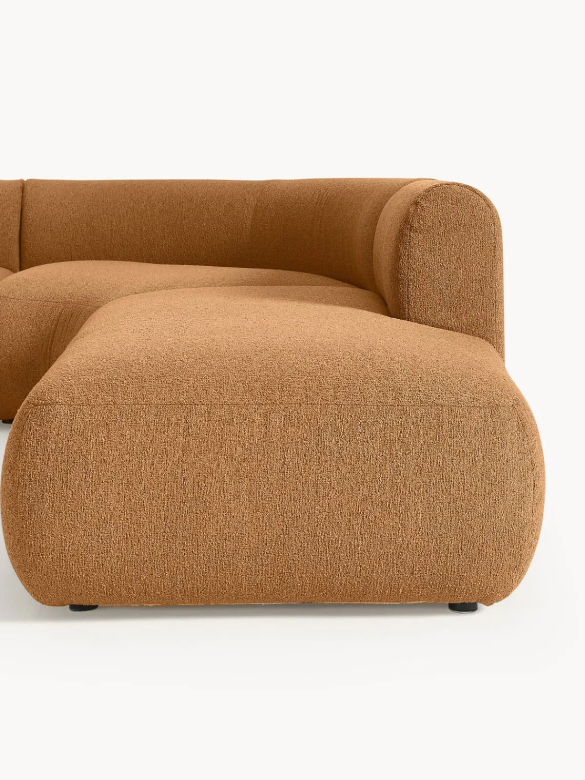 Sofás Rinconeras|Sofás>Westwing Collection Sofá rinconera modular en tejido bouclé Sofia (4 plazas) Bouclé marrón claro