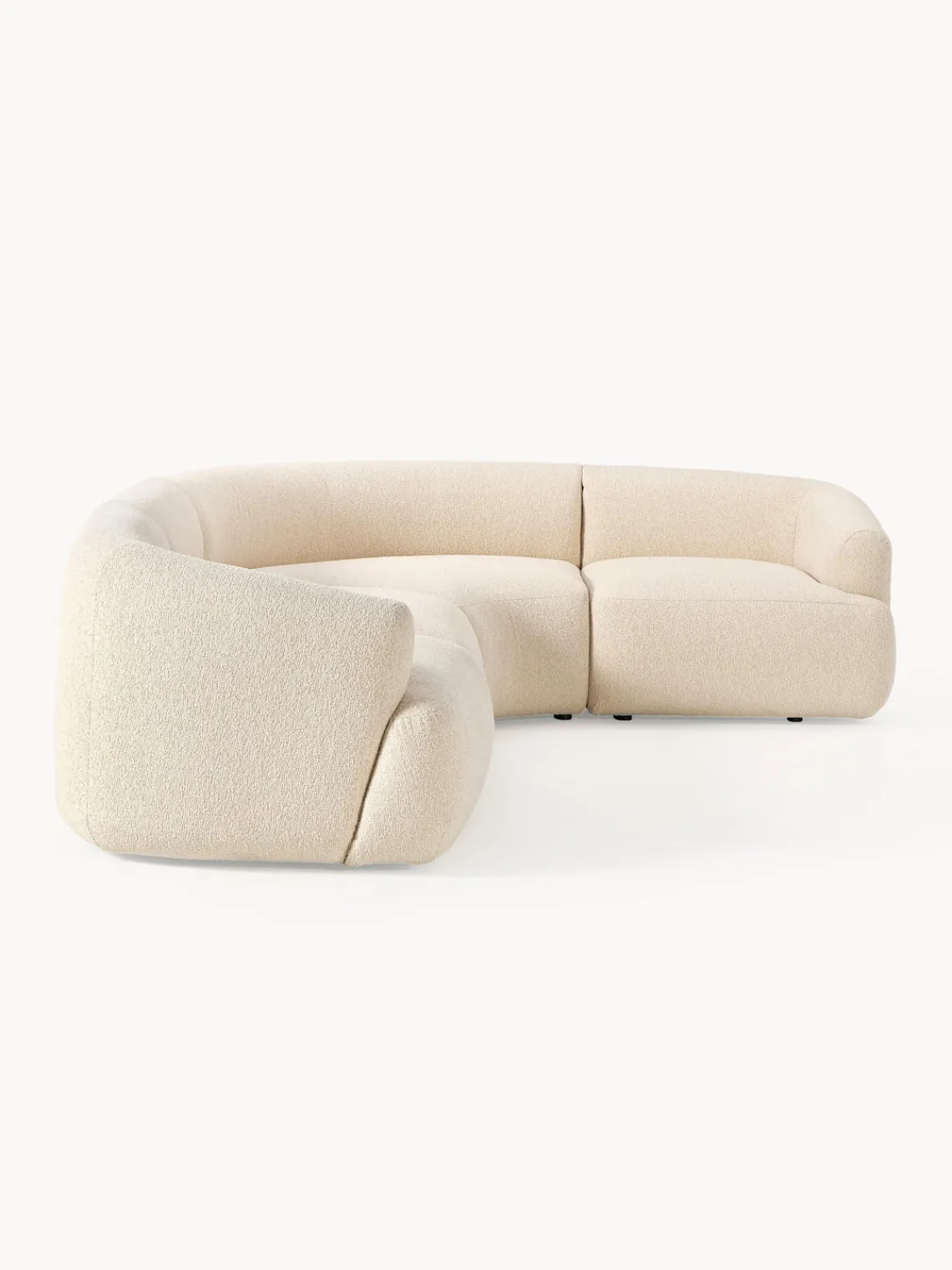 Sofás Rinconeras|Sofás>Westwing Collection Sofá rinconera modular en tejido bouclé Sofia (4 plazas) Bouclé beige claro