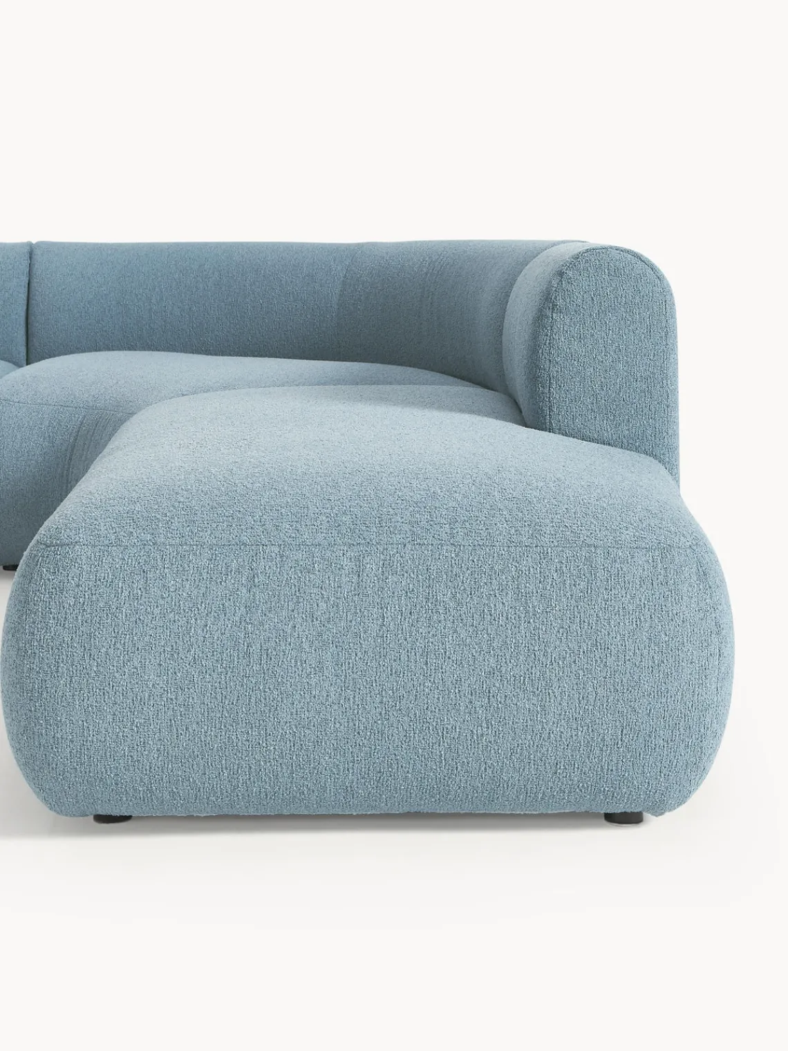 Sofás Rinconeras|Sofás>Westwing Collection Sofá rinconera modular en tejido bouclé Sofia (4 plazas) Bouclé azul