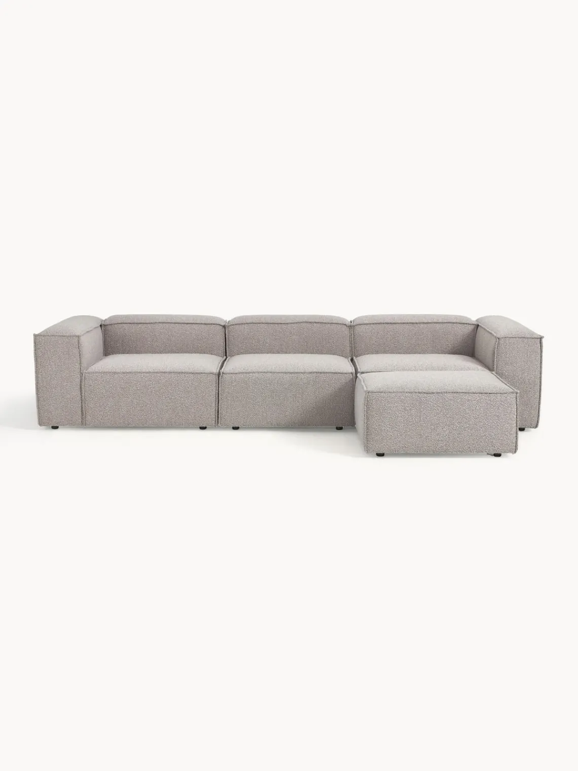 Sofá rinconera modular en tejido bouclé con reposapiés izquierdo/derecho Lennon (4 plazas) Sofás 4 Plazas|Sofás