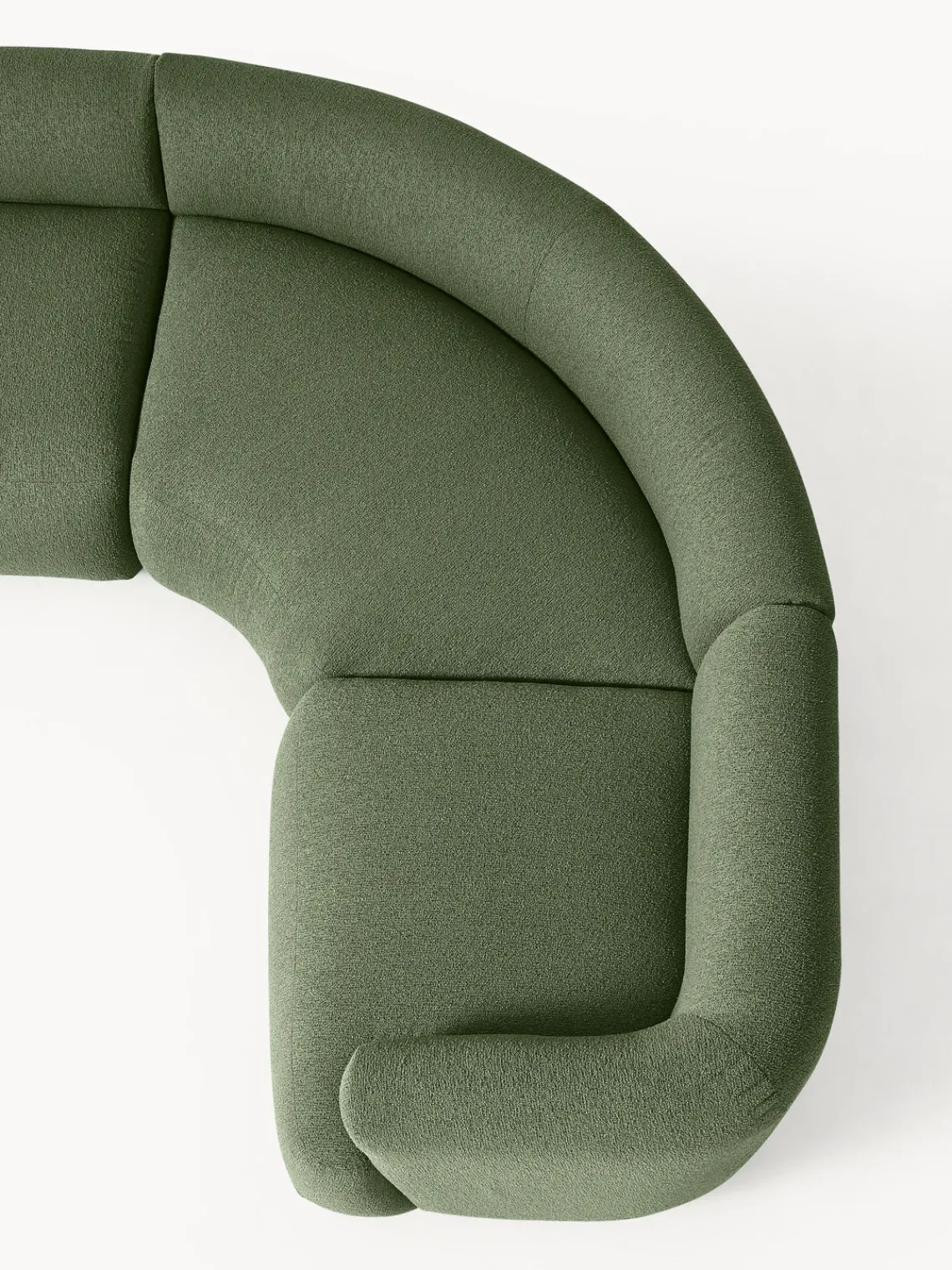 Sofás Rinconeras|Sofás>Westwing Collection Sofá rinconera modular en tejido bouclé Sofia (4 plazas) Bouclé verde oscuro