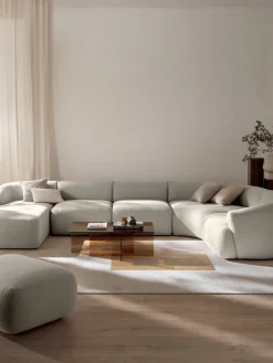 Sofás Rinconeras|Sofás>Westwing Collection Sofá rinconera modular en tejido bouclé Sofia Bouclé blanco Off White