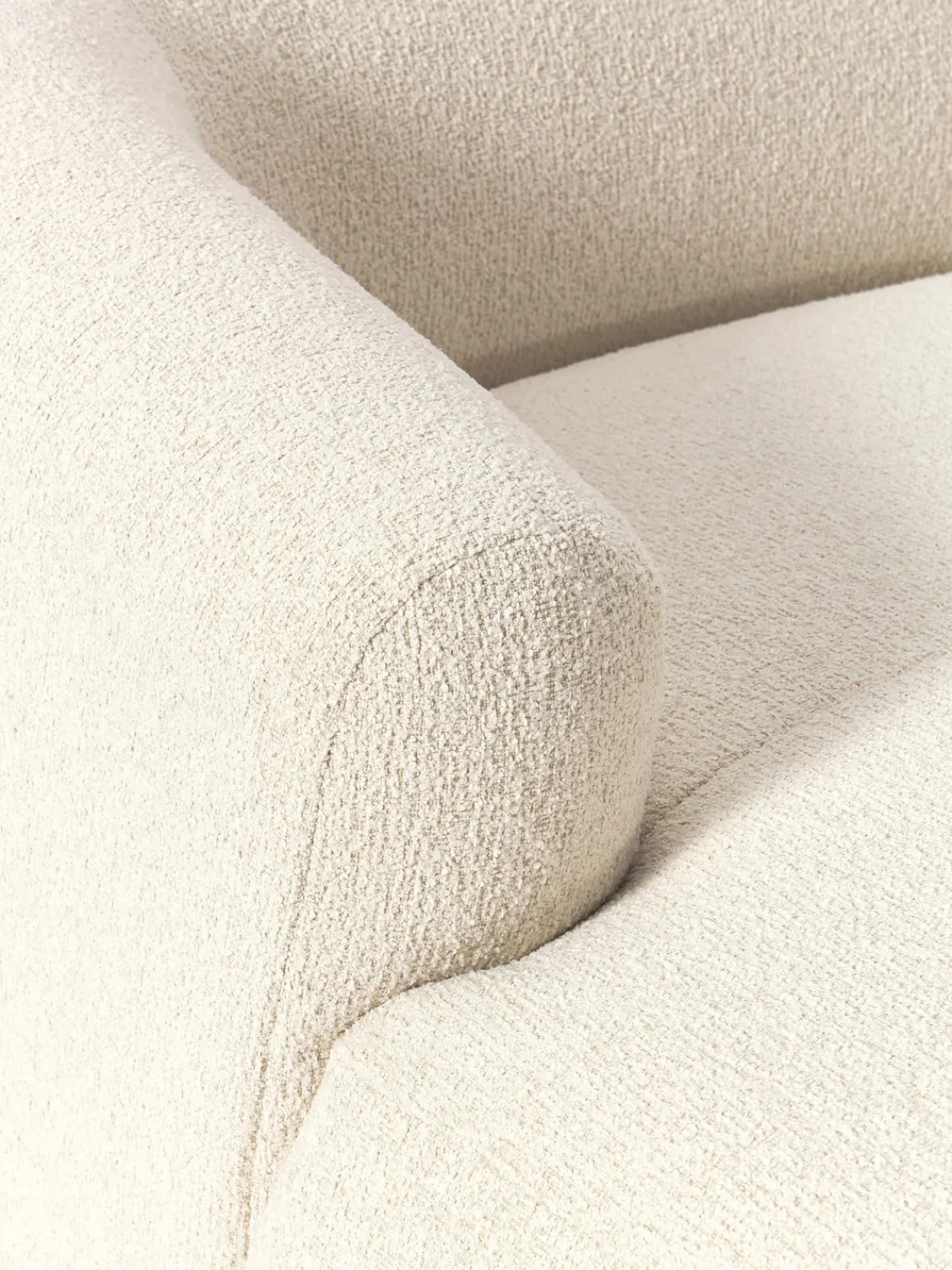 Sofás Rinconeras|Sofás>Westwing Collection Sofá rinconera modular en tejido bouclé Sofia Bouclé blanco Off White