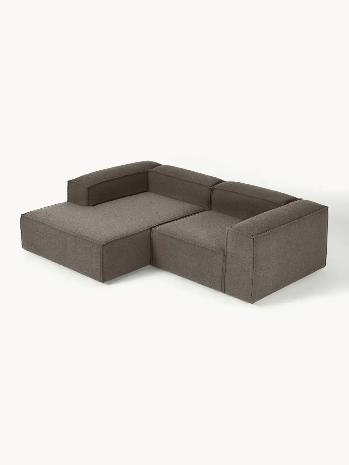 Sofás>Westwing Collection Sofá rinconera modular en tejido bouclé Lennon Bouclé greige