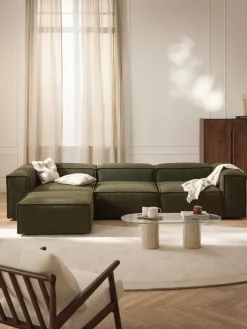 Clearance Sofá rinconera modular en tejido bouclé con reposapiés izquierdo/derecho Lennon (4 plazas) Sofás 4 Plazas|Sofás