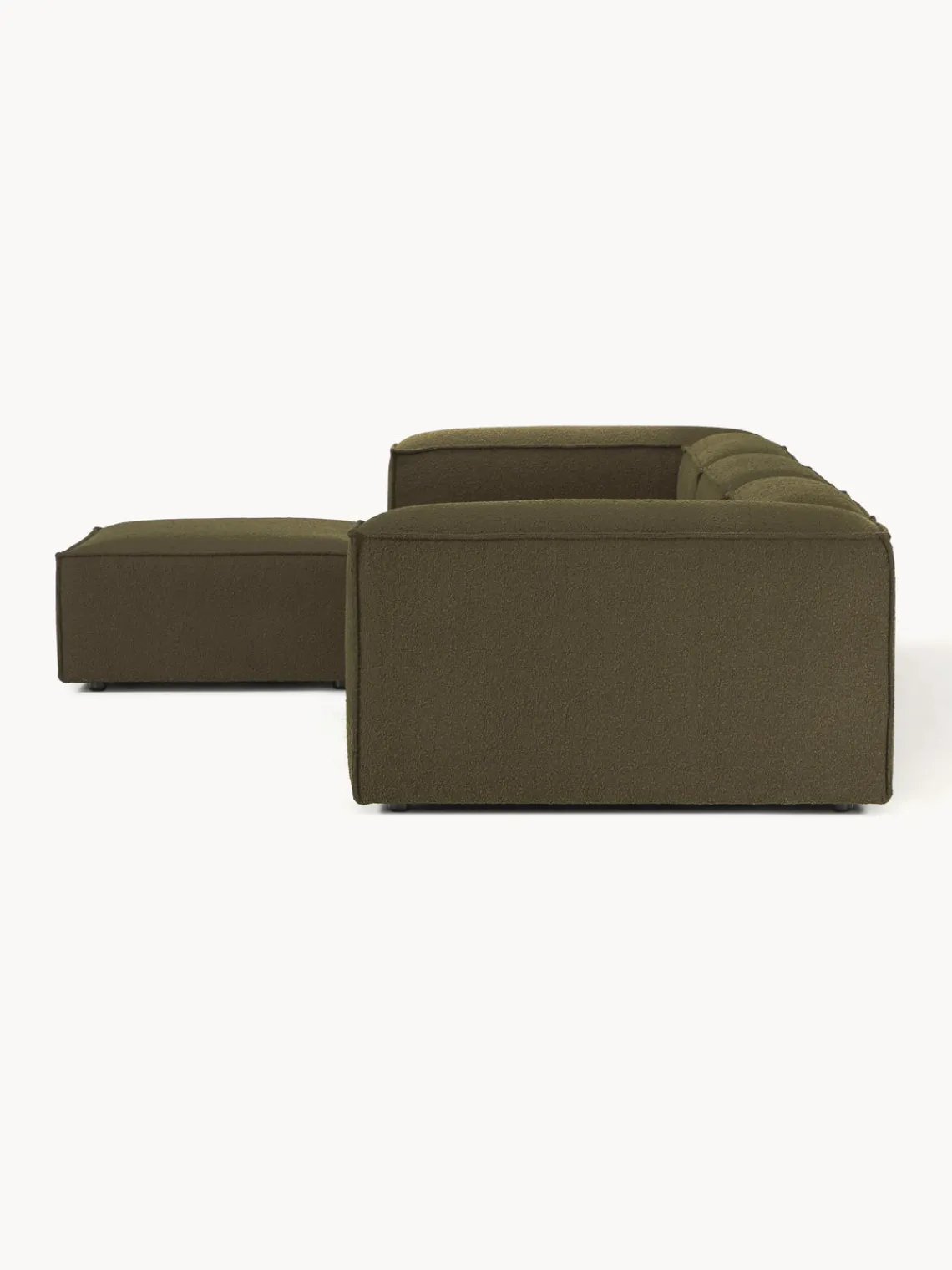 Clearance Sofá rinconera modular en tejido bouclé con reposapiés izquierdo/derecho Lennon (4 plazas) Sofás 4 Plazas|Sofás