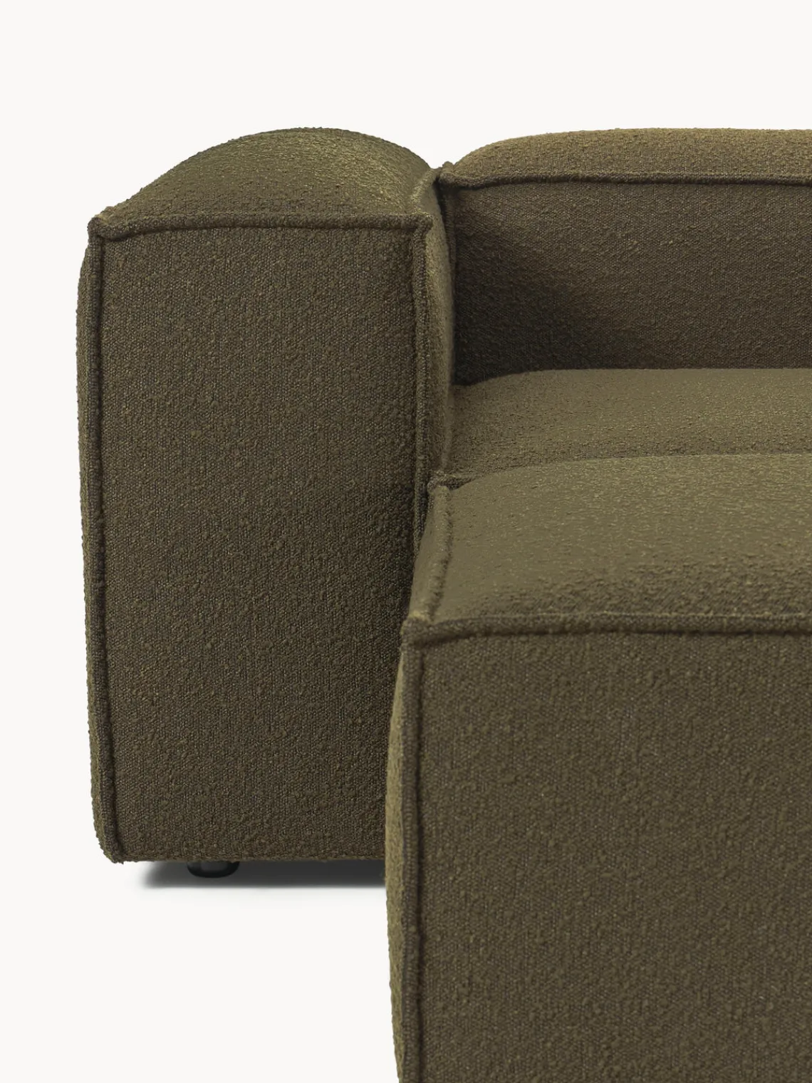 Clearance Sofá rinconera modular en tejido bouclé con reposapiés izquierdo/derecho Lennon (4 plazas) Sofás 4 Plazas|Sofás